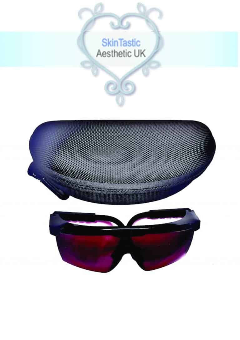 Laser safety eyewear and a mesh eye shield