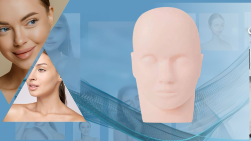 Rubber Practice Training Head for Eyelash Extension - Cosmetology Mannequin Doll Face Model