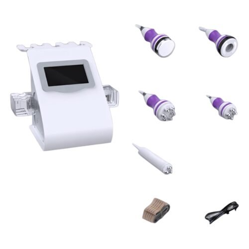 5-in-1 cavitation, radiofrequency and vacuum system with five handpieces