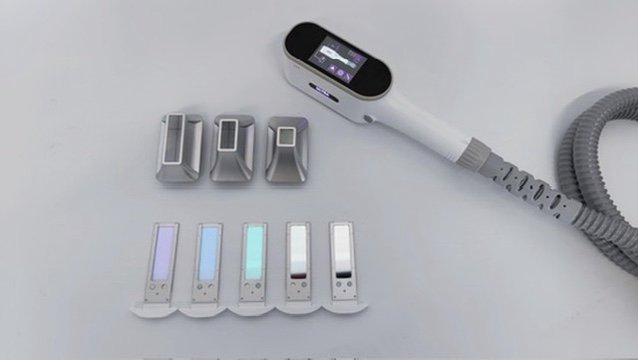 The five insertable E-Light IPL filters, 480nm through to 690nm