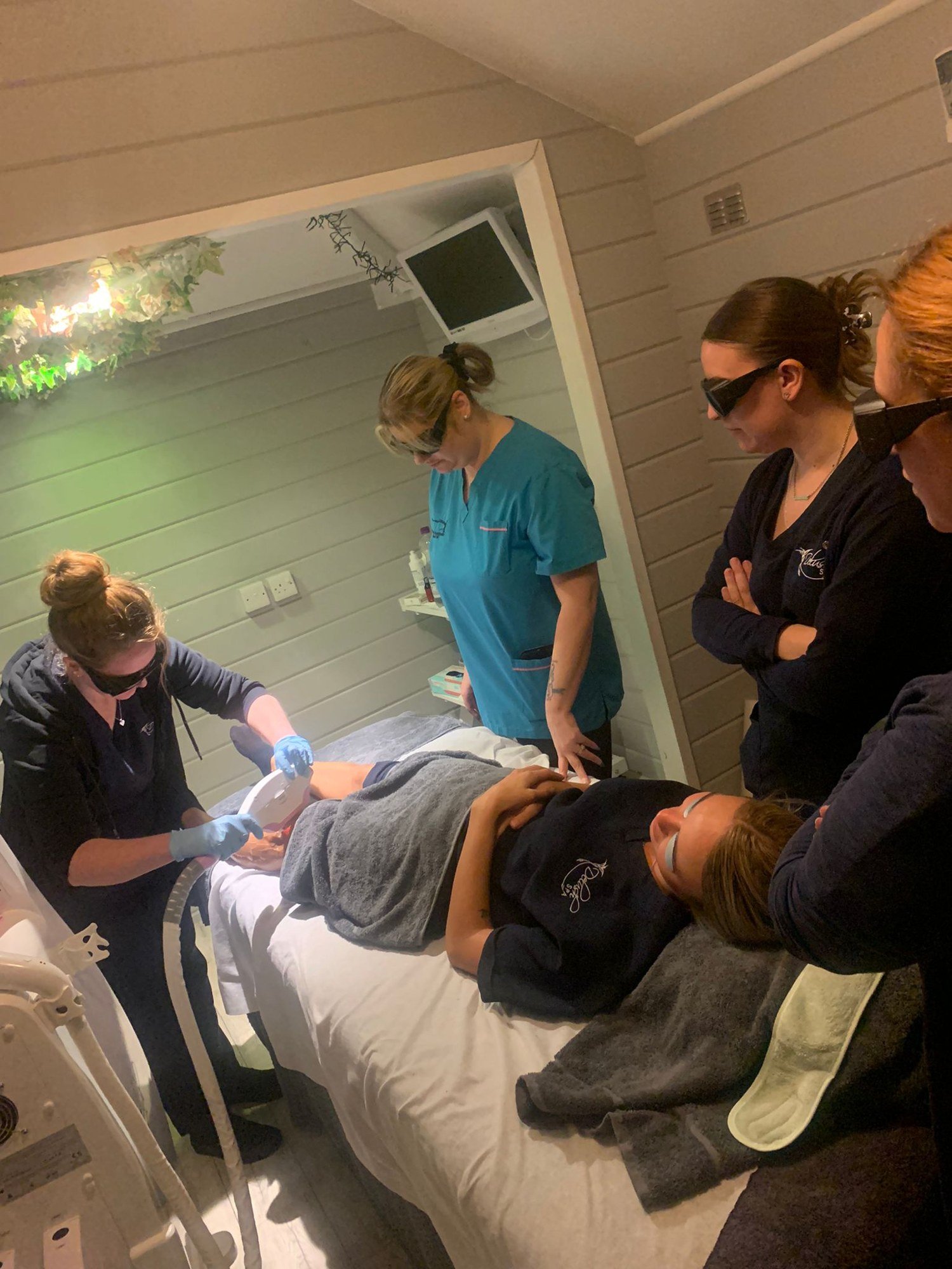 Group body contouring training session at the Skintastic Southampton academy