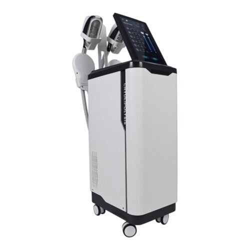 Cryolipolysis body contouring system on castors with applicator handpieces and touchscreen