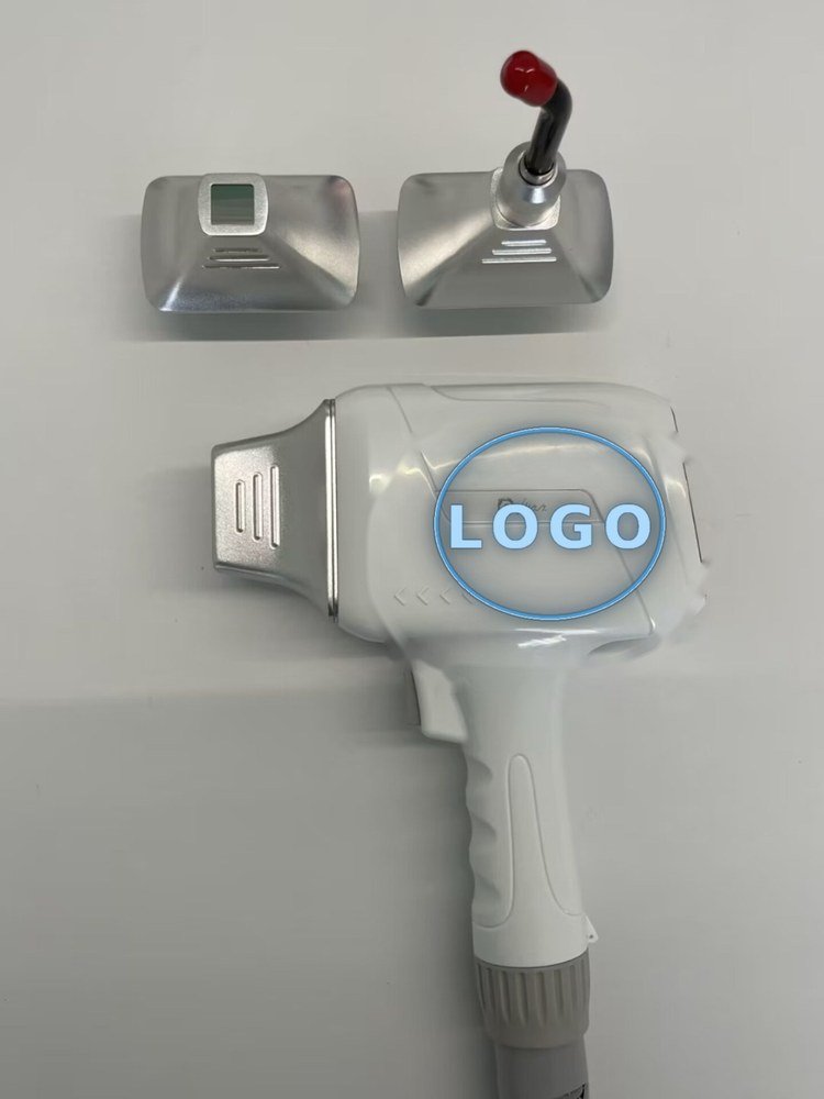 The DPL4 diode handpiece with a business name illuminated in blue LED on the shell