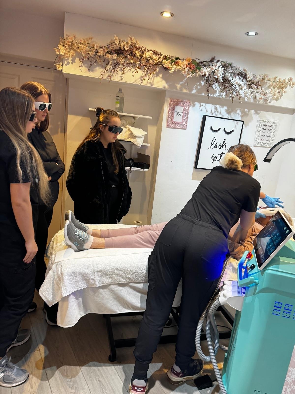 Students on a laser training day at the Skintastic academy in Southampton