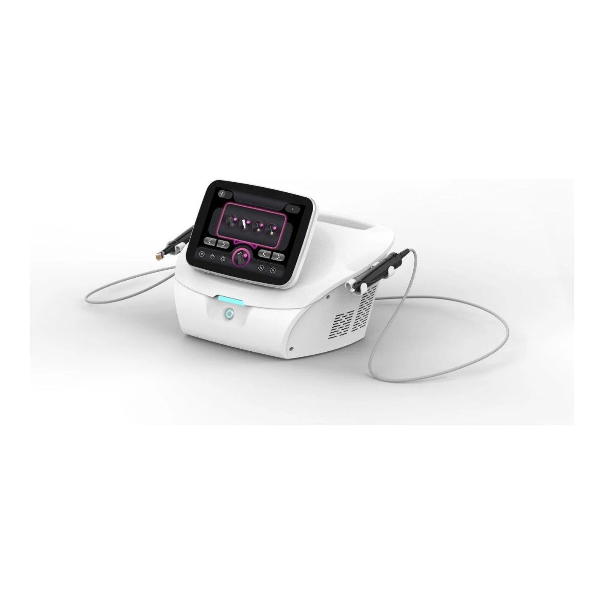 SkinCool+ plasma system shown from the side with handpiece and cable