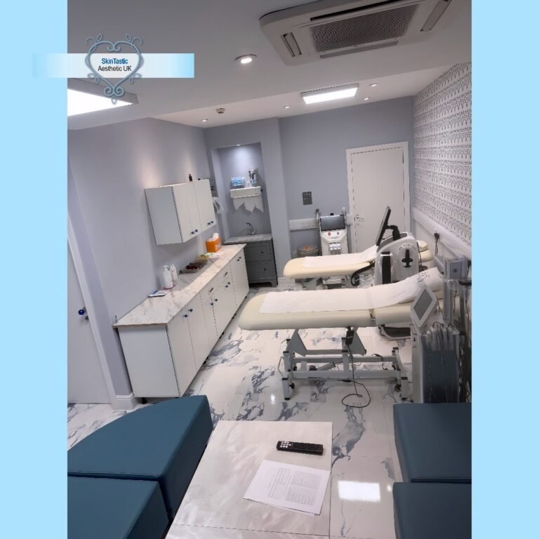 Training room with treatment couches at the Skintastic academy