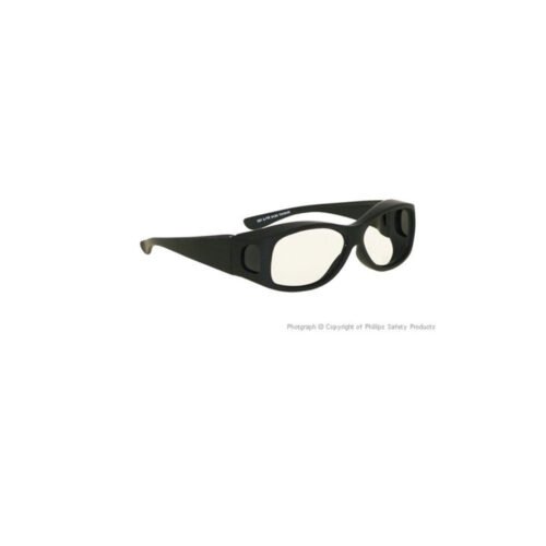 CO2 laser safety glasses with white polycarbonate filter in a Model 33 fitover frame