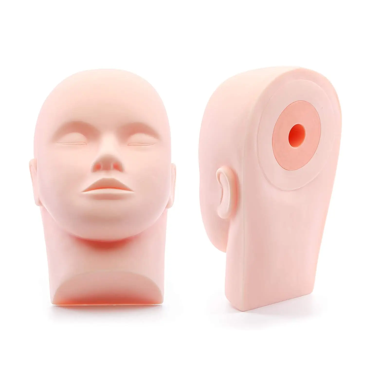 Rubber practice training head mannequin for aesthetic training